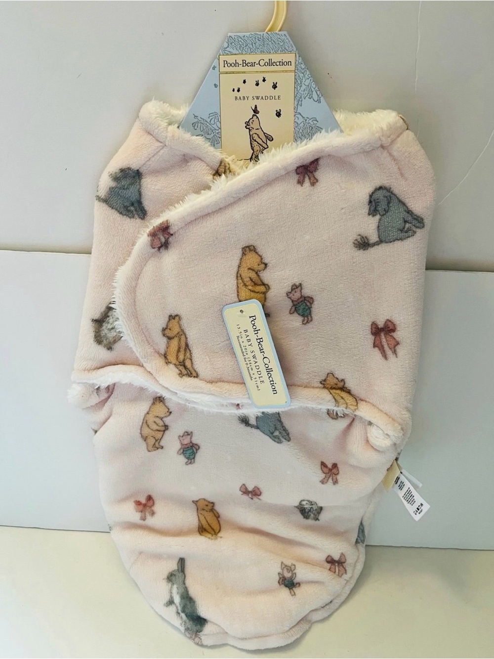 Winnie the Pooh Bear Collection Pink Baby Swaddle Bows Eeyore Piglet Owl Rabbit